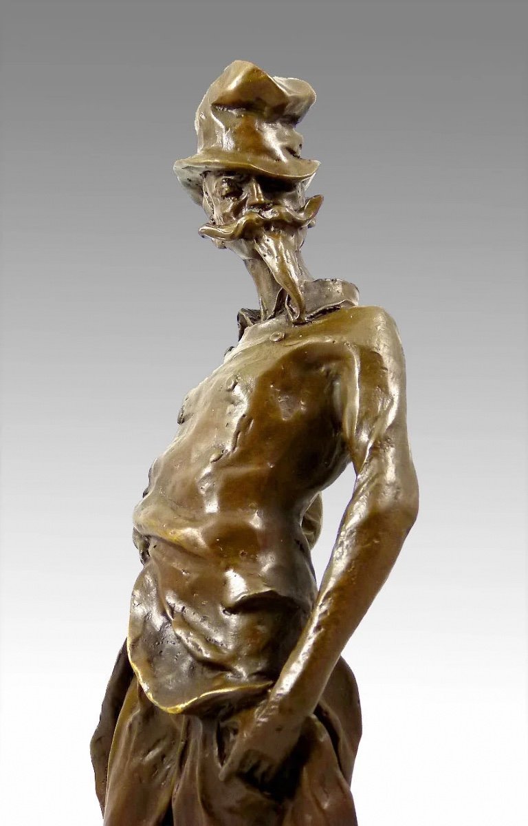 Bronze Sculpture Representing Ratapoil After Honoré Daumier, 20th Century.-photo-3