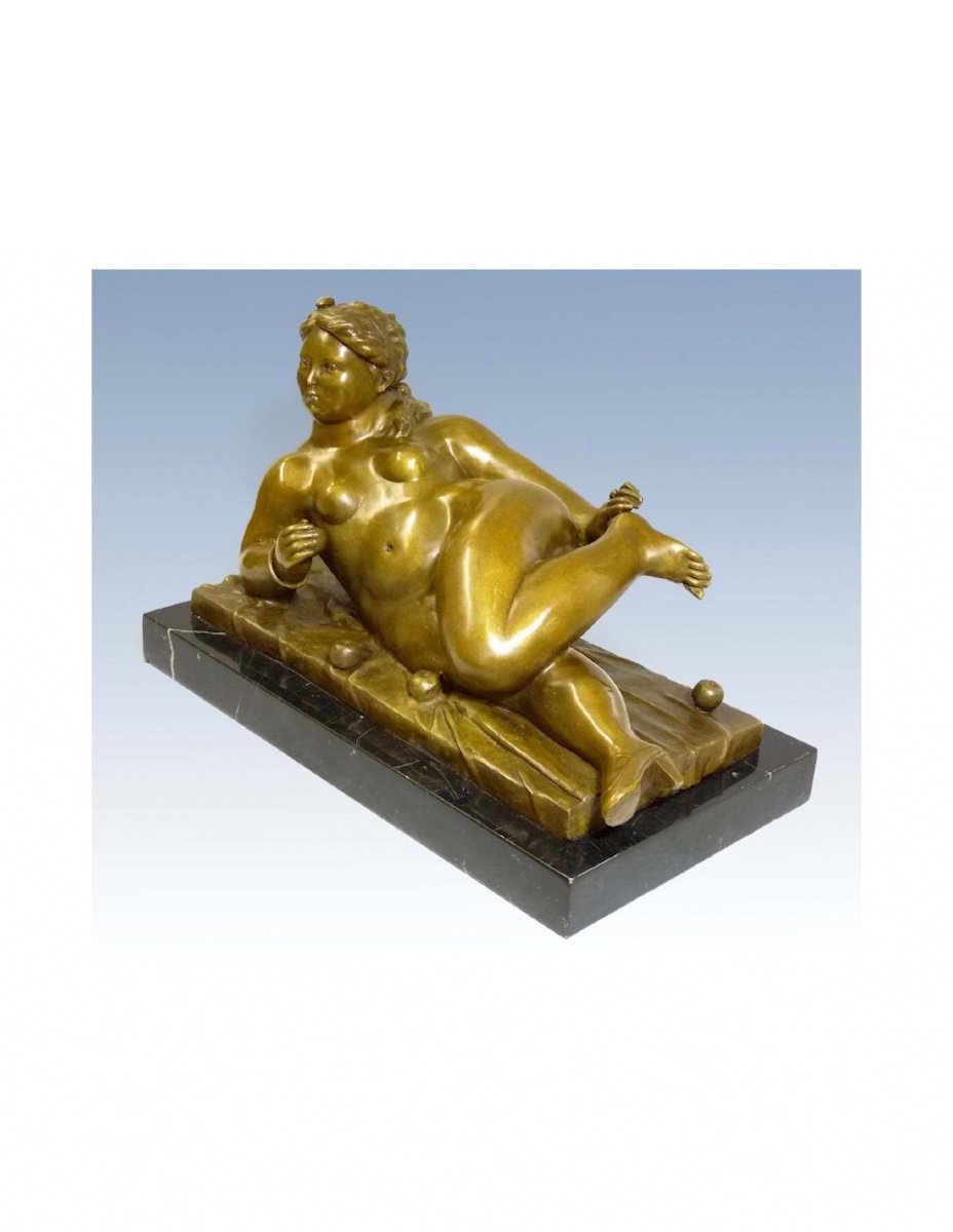 Patinated Bronze Sculpture After Fernando Botero, 20th Century.-photo-2