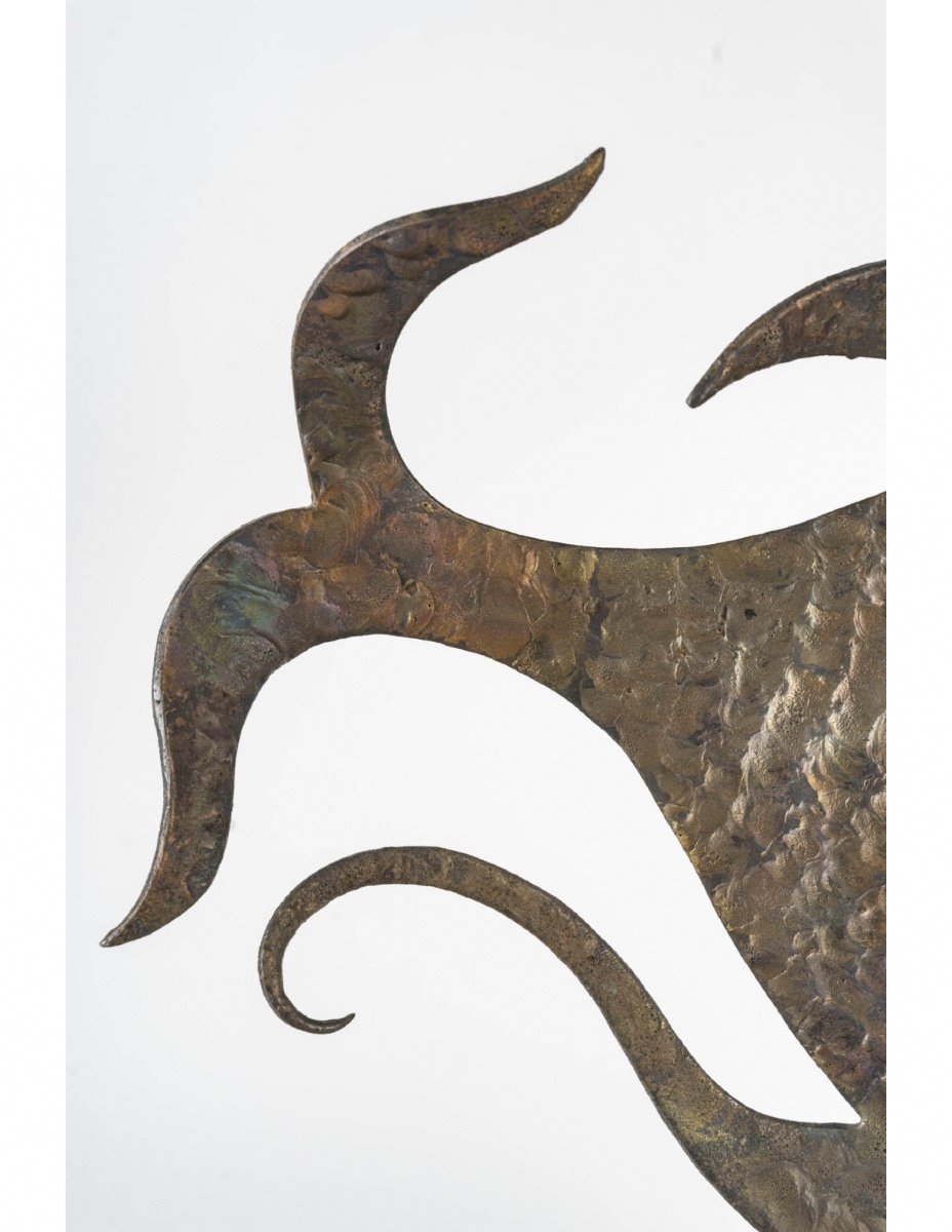 Wrought Iron Sculpture Representing A Fish From The Art Deco Period, Circa 1930.-photo-3