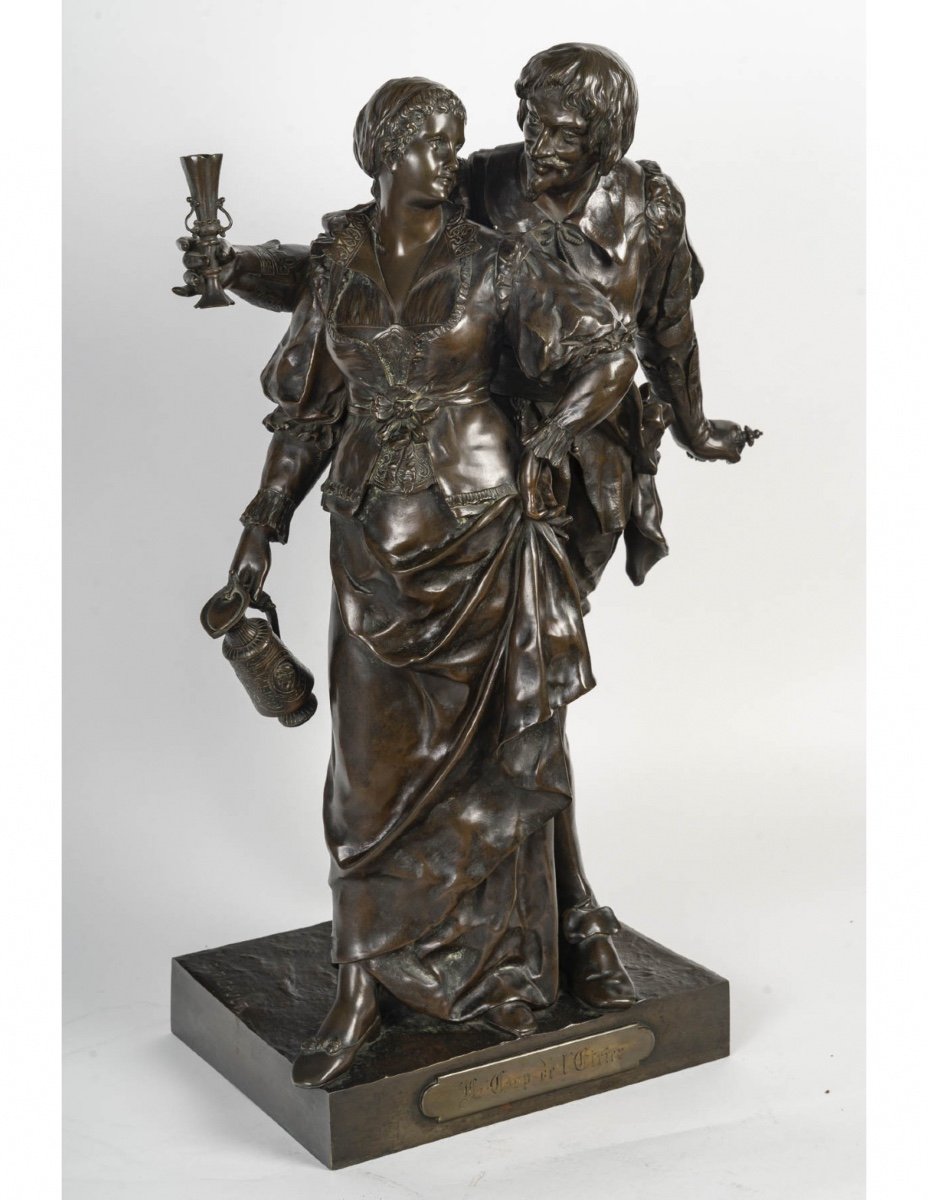 Importante Sculpture En Bronze De E.picault, époque Napoléon III, XIXème Siècle.-photo-2