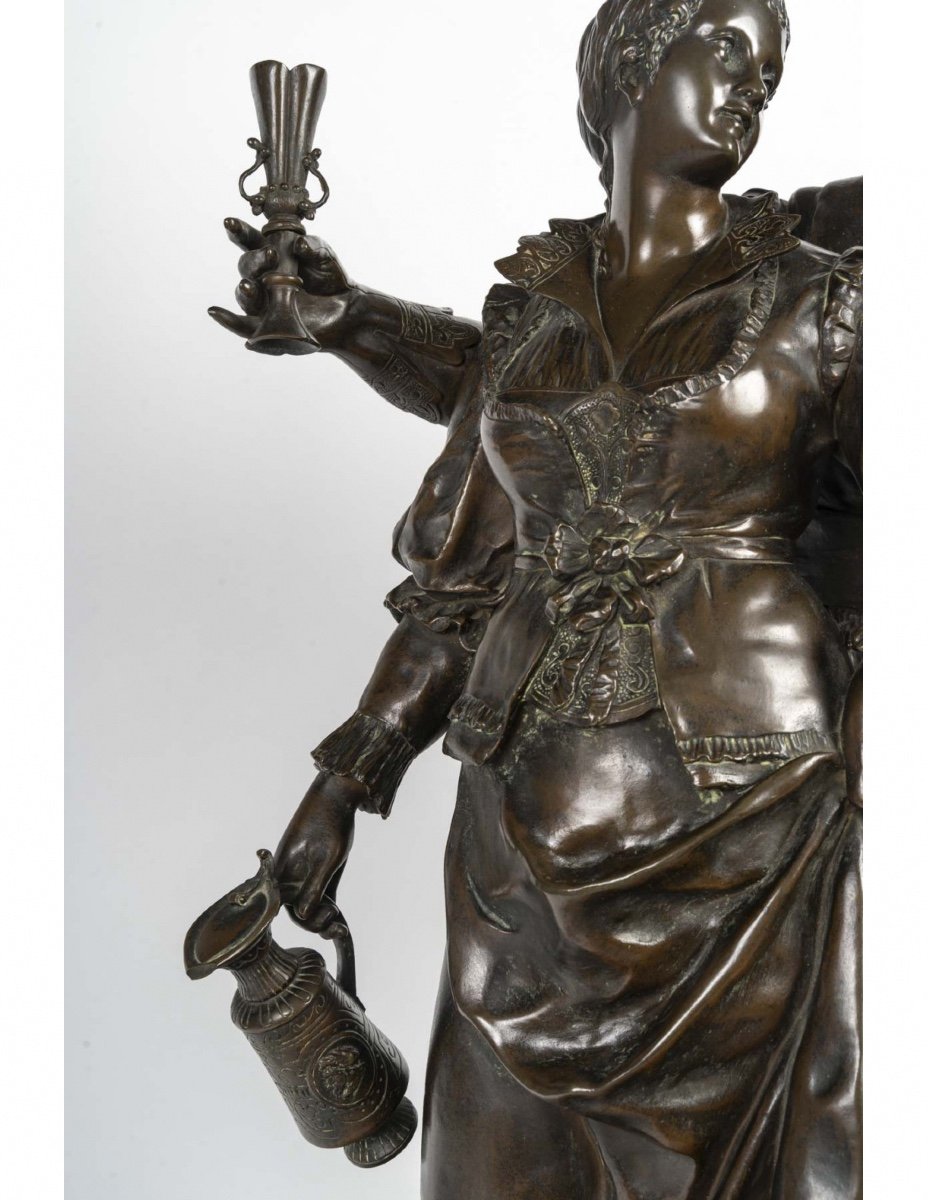 Important Bronze Sculpture By E. Picault, Napoleon III Period, 19th Century.-photo-3