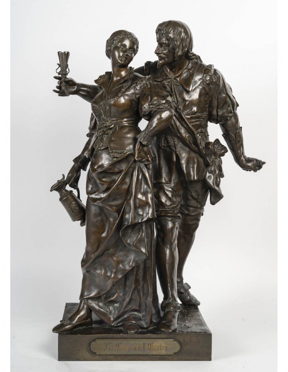 Importante Sculpture En Bronze De E.picault, époque Napoléon III, XIXème Siècle.