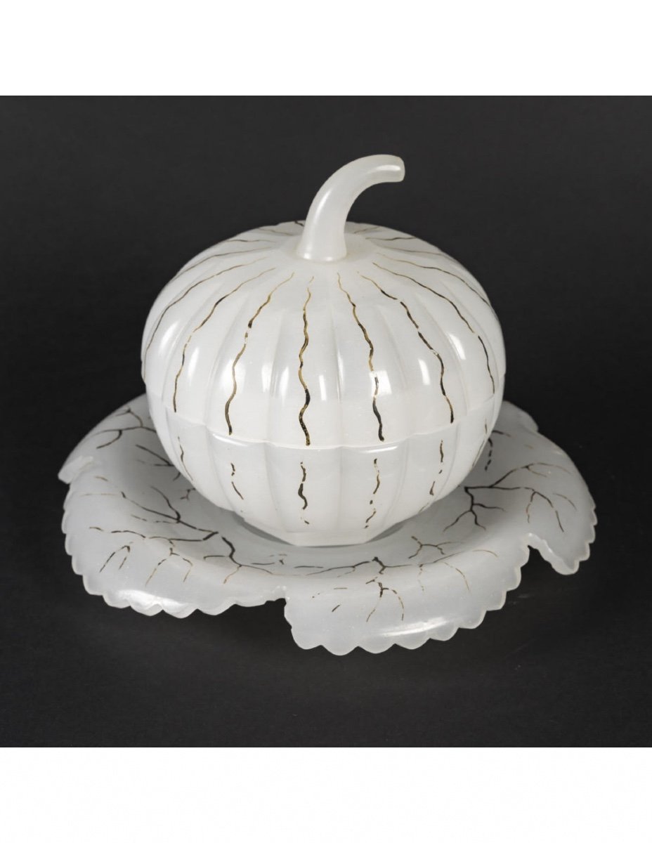 Pumpkin-shaped Candy Box In Opaline, 19th Century, Napoleon III Period.-photo-3