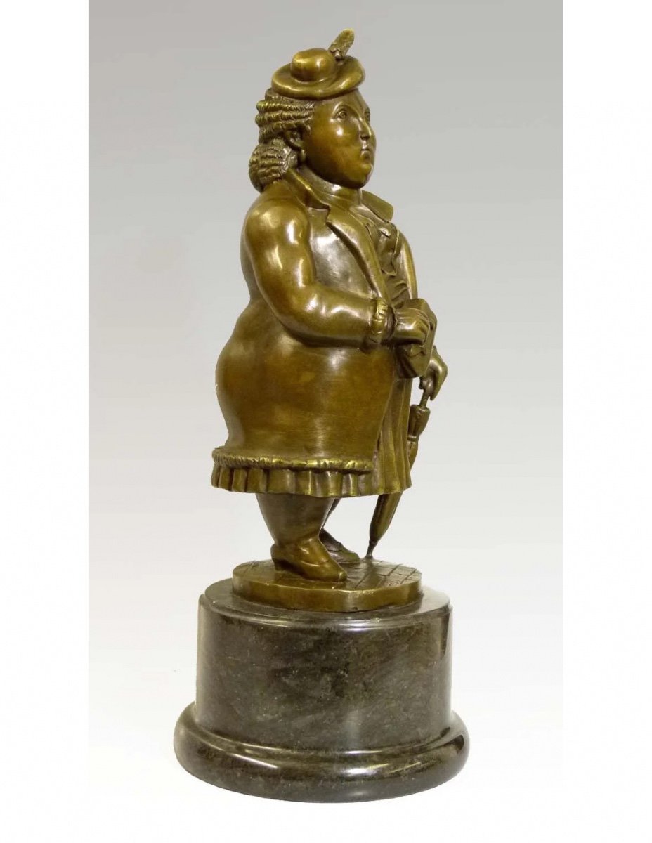 Patinated Bronze Sculpture After Fernando Botero, Contemporary Art, 21st Century.-photo-3