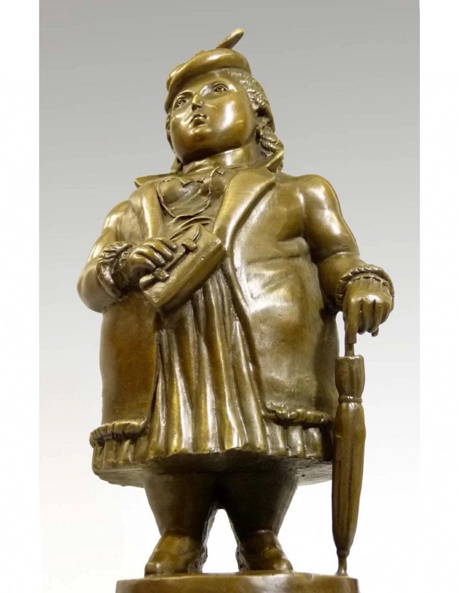 Patinated Bronze Sculpture After Fernando Botero, Contemporary Art, 21st Century.-photo-4