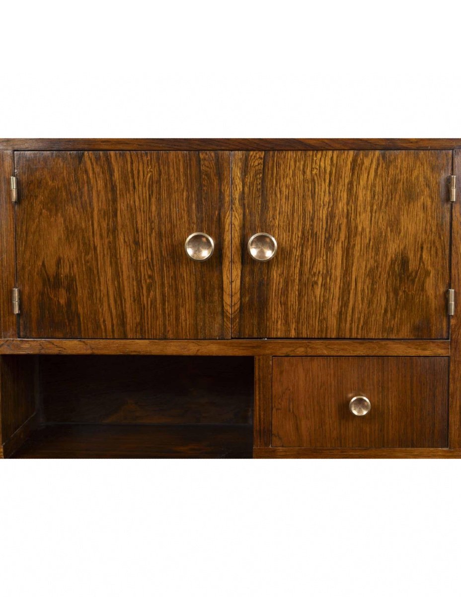 Cubist Style Desk, 1930-1940, In Rosewood Veneer.-photo-5