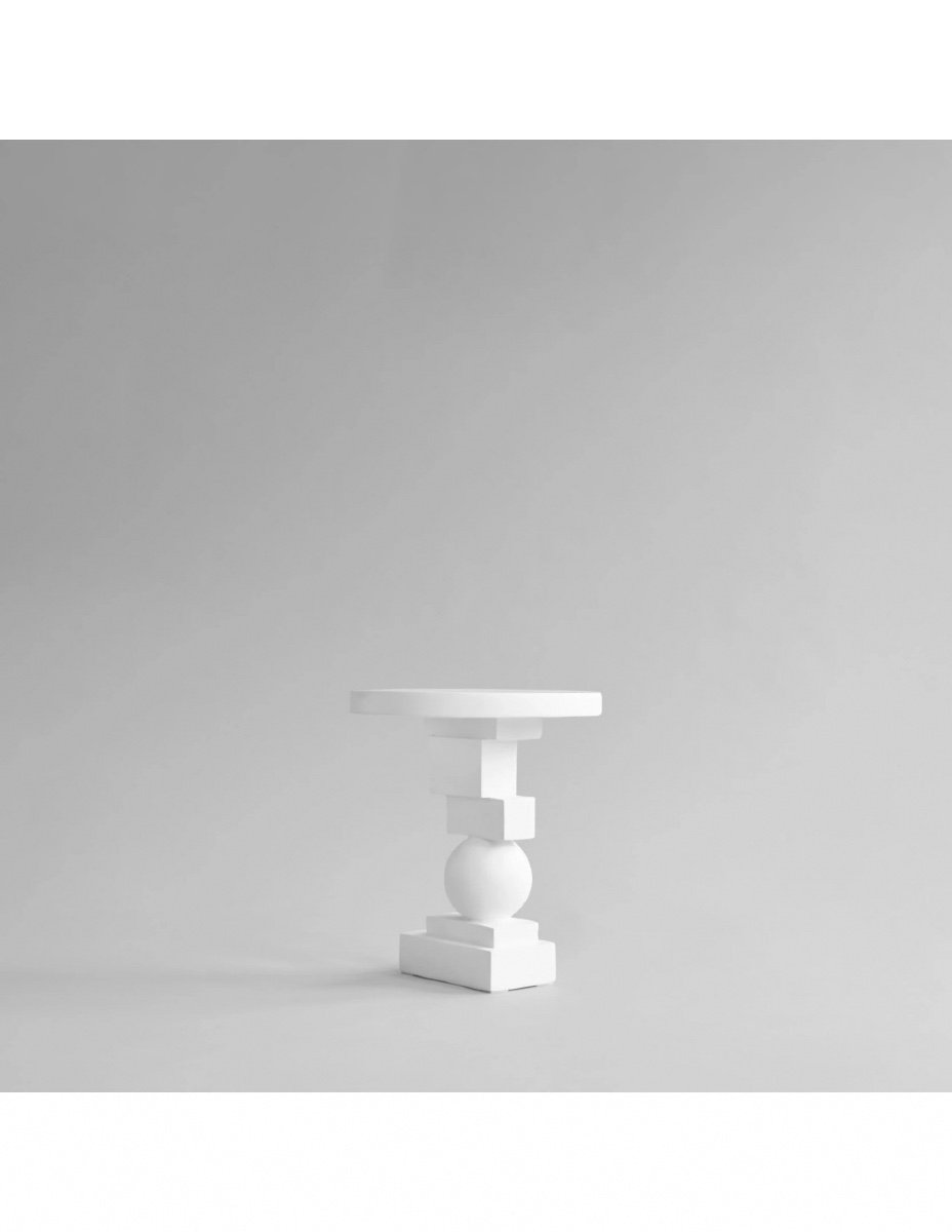 End Table, White Color Side Table, Artist Model, Contemporary Work.-photo-2