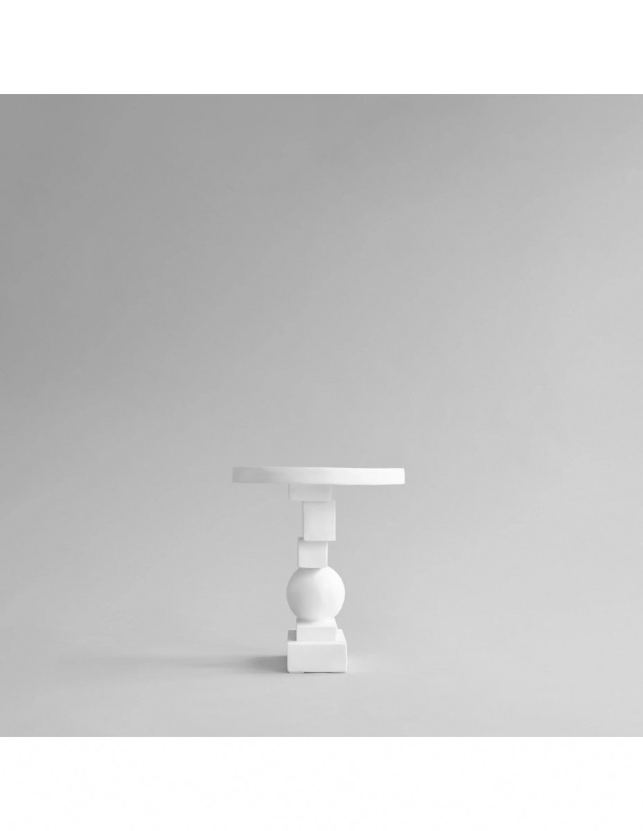 End Table, White Color Side Table, Artist Model, Contemporary Work.-photo-3