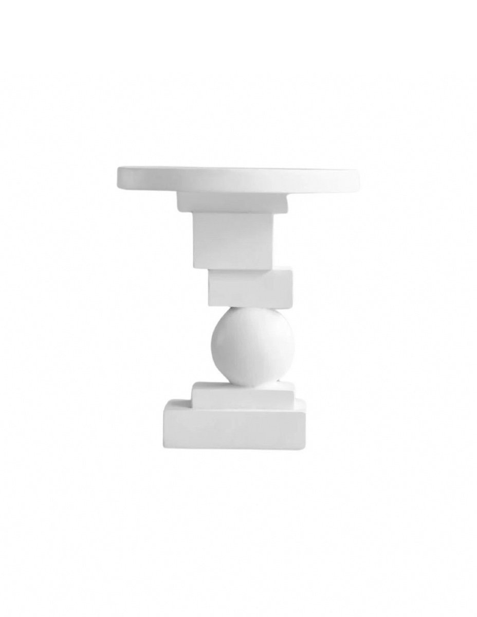 End Table, White Color Side Table, Artist Model, Contemporary Work.