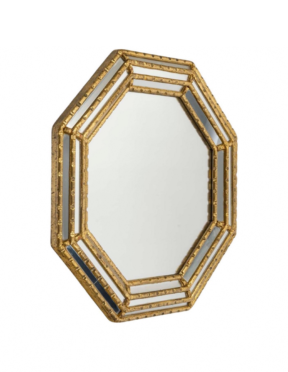 Gilded Stucco Mirror And Cloisonné Mirror, 20th Century.