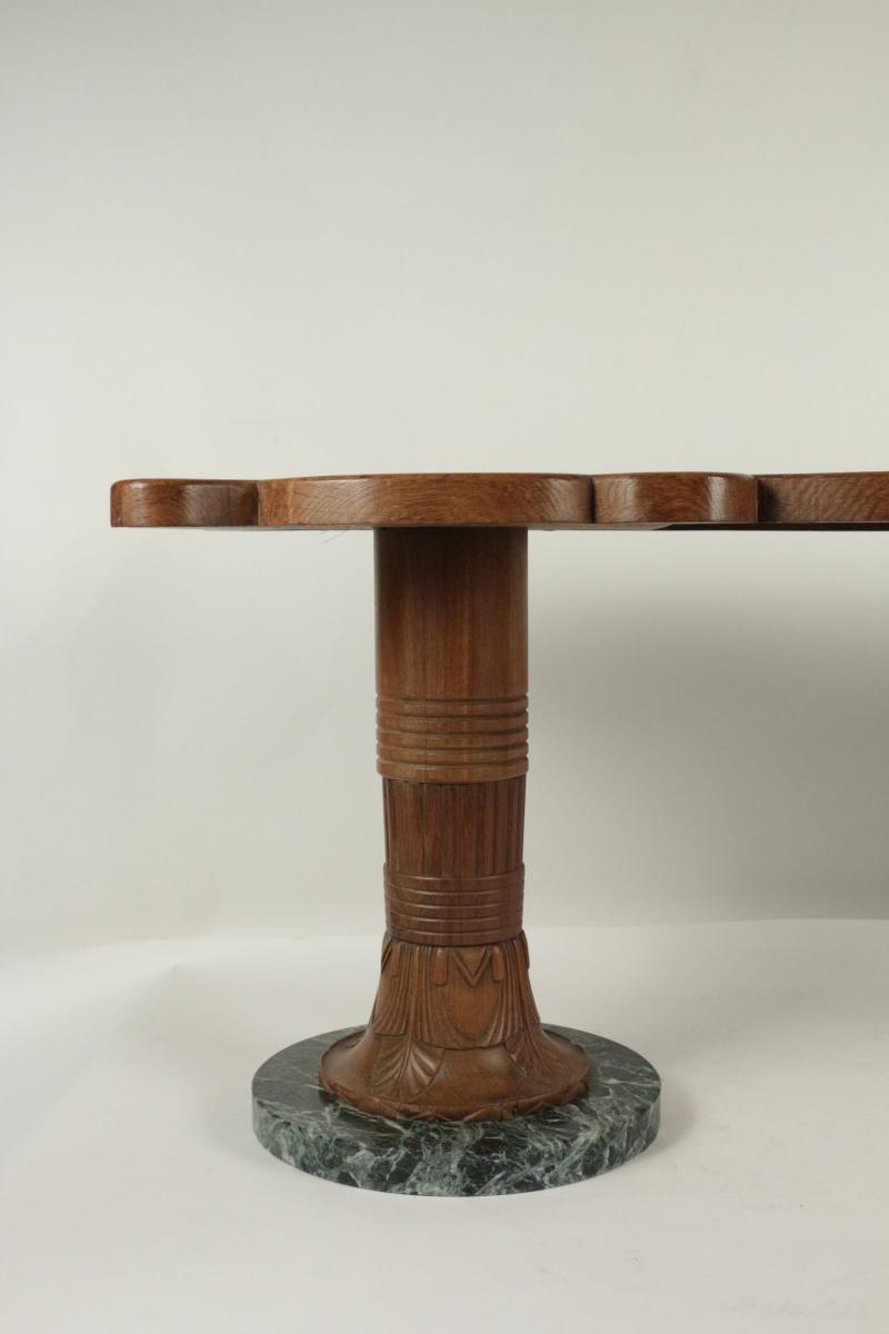 Coffee Table From The 1930’s In Wood And Marble.-photo-4