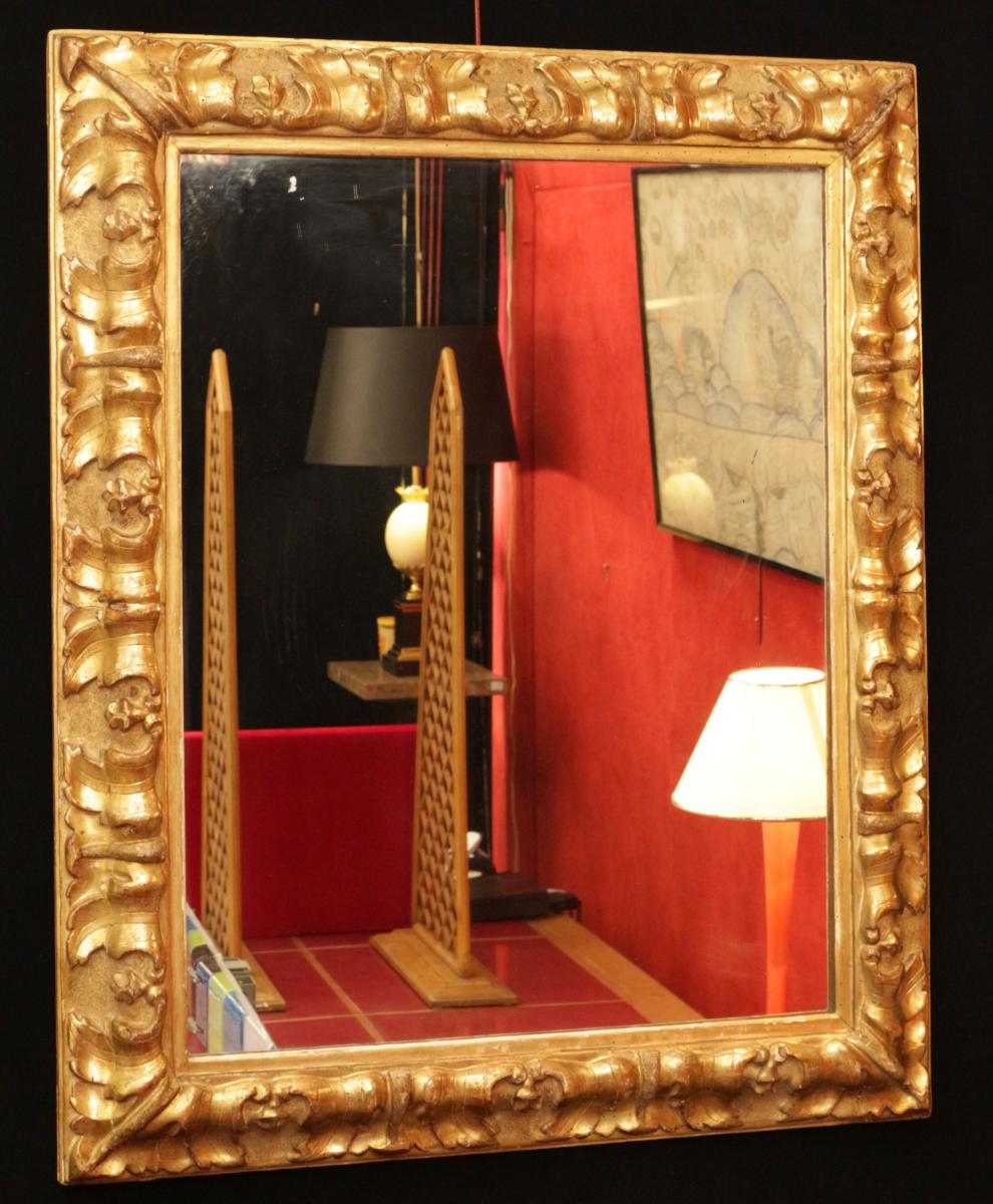 Miroir En Bois Et Stuc Doré Du XIXème Siècle d'époque Napoléon III. -photo-2