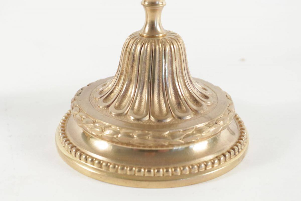 Paire De Candélabre De Style Louis XV En Bronze Doré, 19ème Siècle, époque Napoléon III.-photo-3