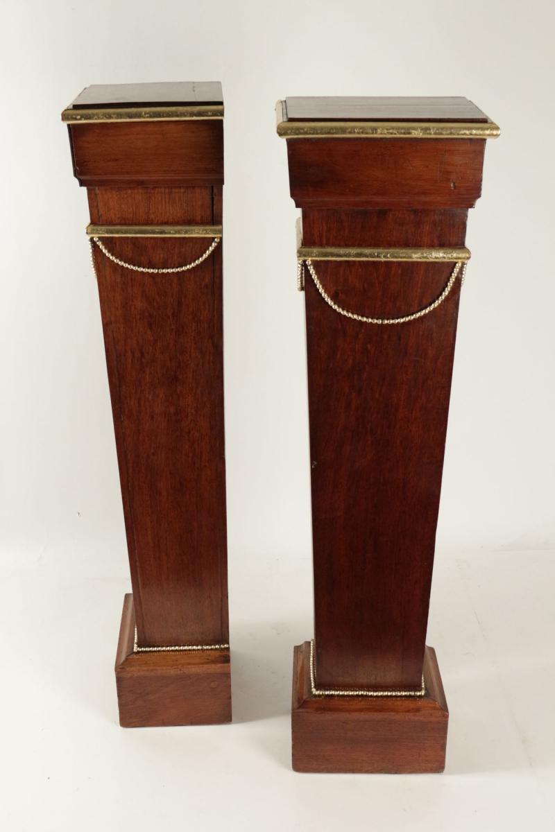 Pair Of Sheaths, Consols, Mahogany, Golden At The Gold Leaf, 19th Century, Napoleon III.-photo-5