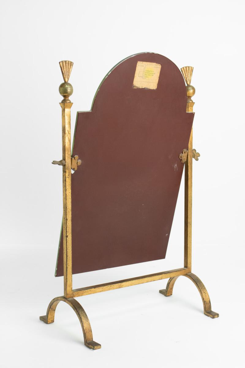 Mirror Golden Wrought Iron, Neoclassical 1960s, Mid Century Art-photo-3