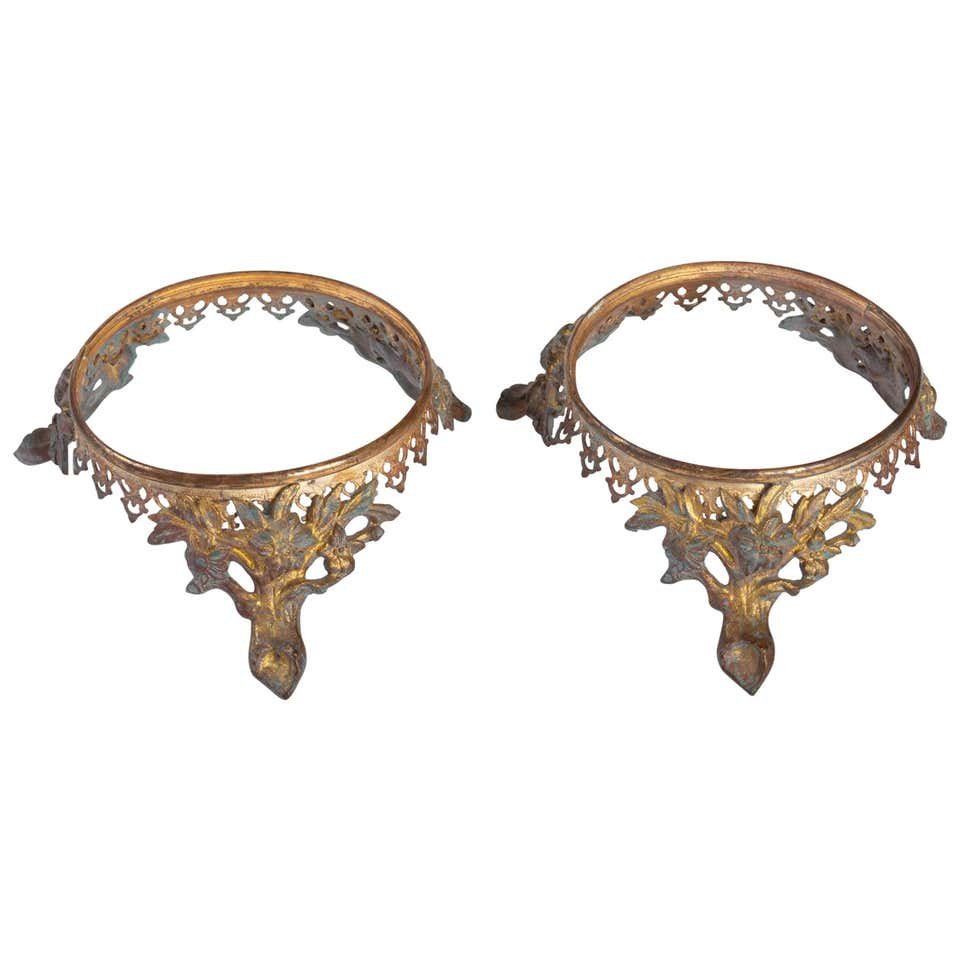  Pair Of Gilt Bronze Bases, 19th Century, Napoleon III Period 