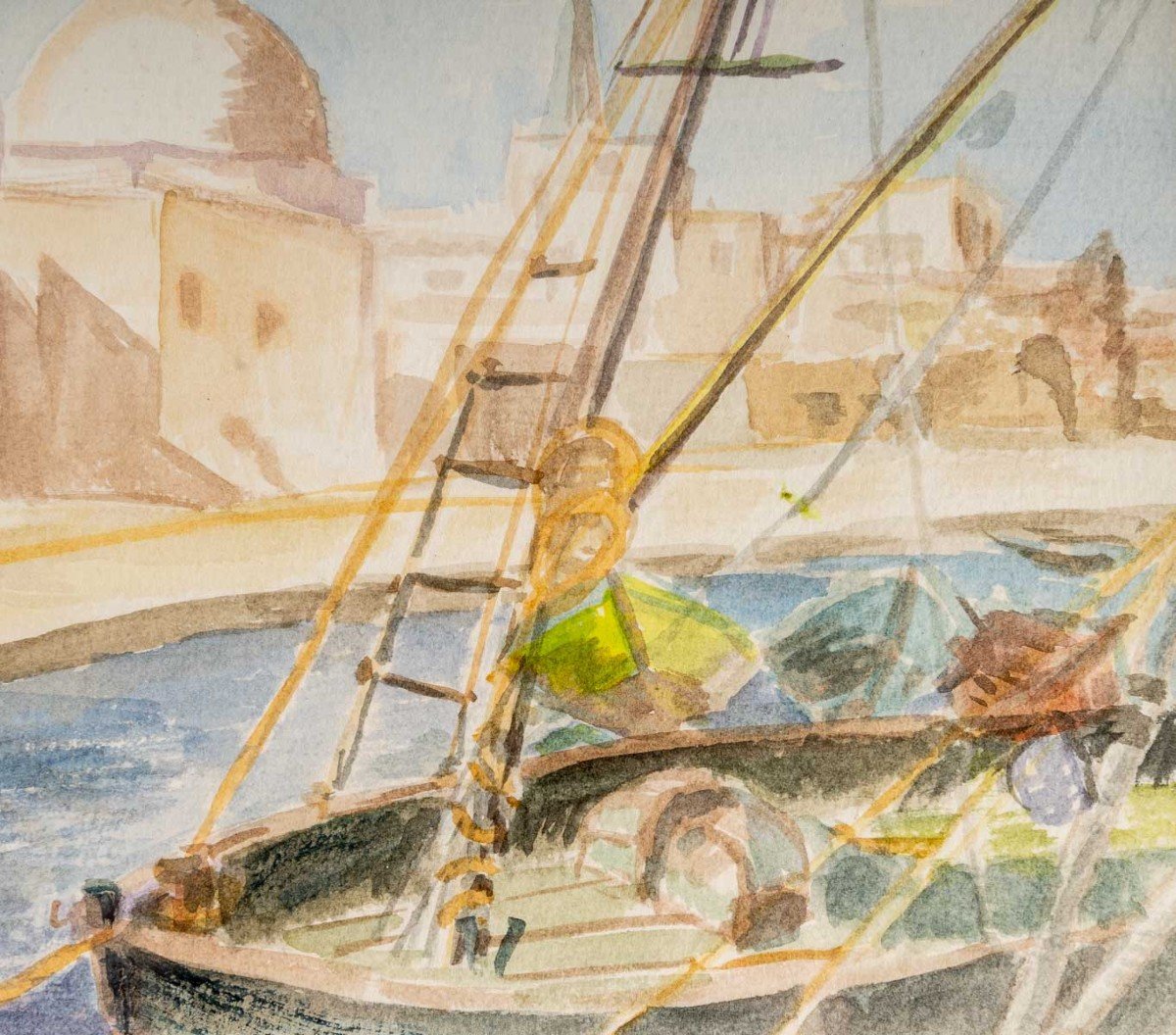 Drawing View Of An Oriental Port-photo-3