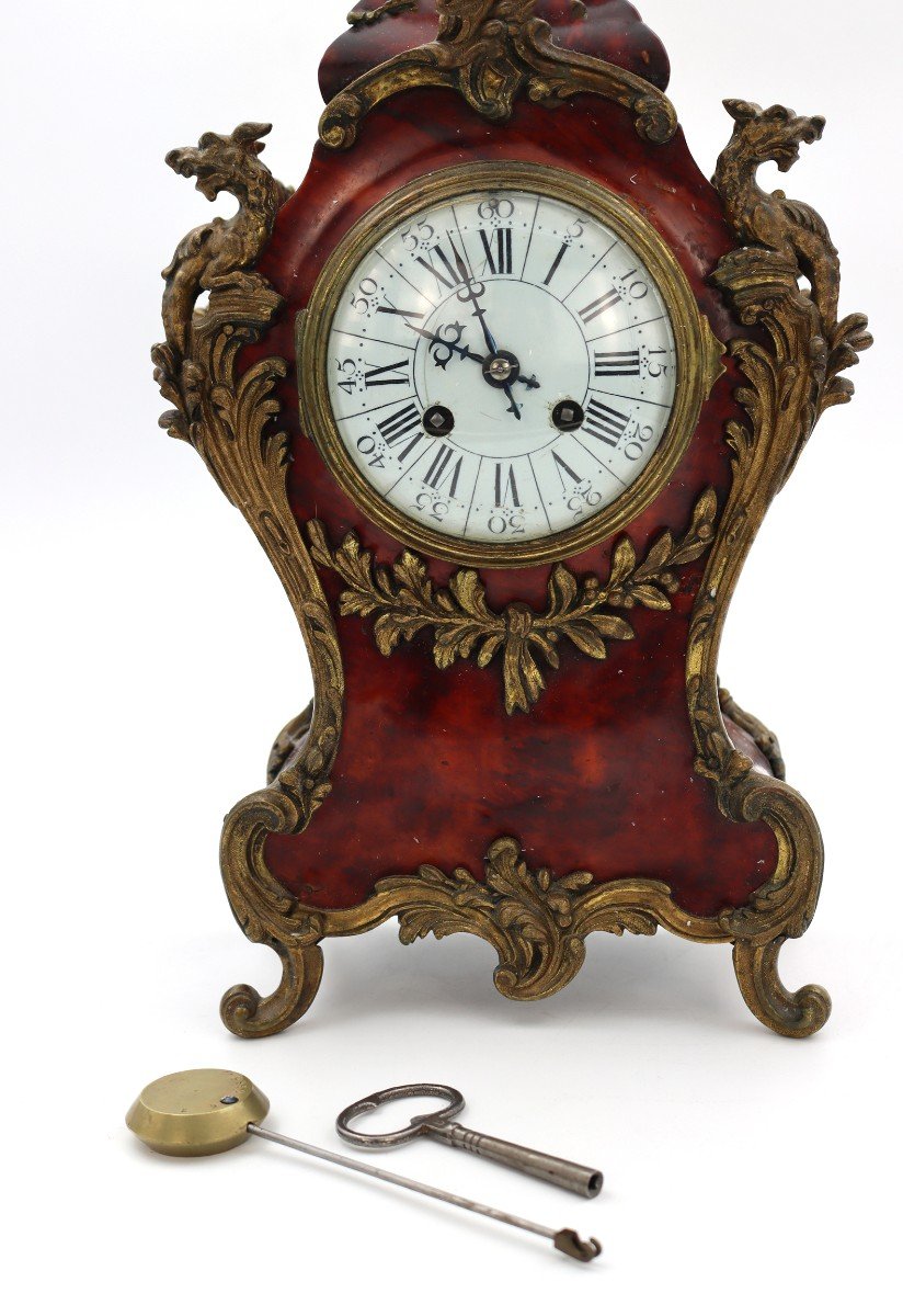 Clock, Louis XV Style Cartel, XIXth Century-photo-3