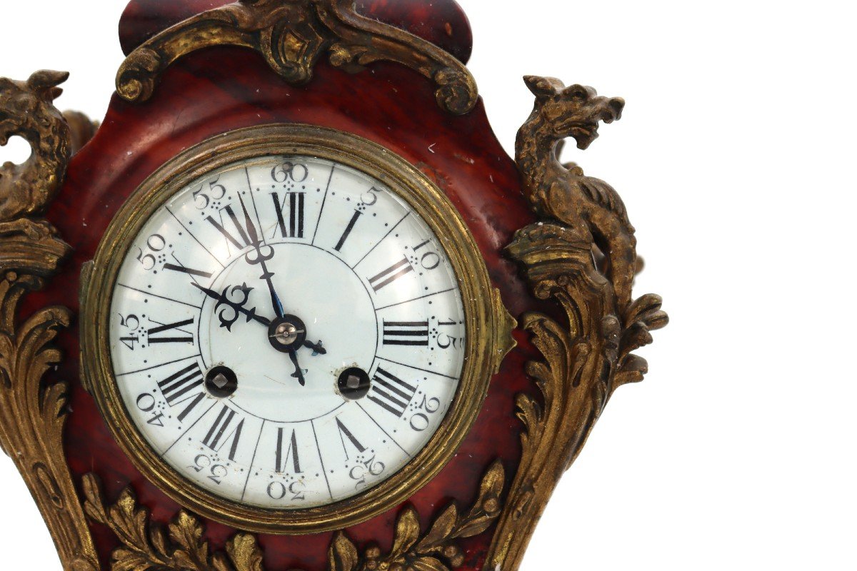 Clock, Louis XV Style Cartel, XIXth Century-photo-4