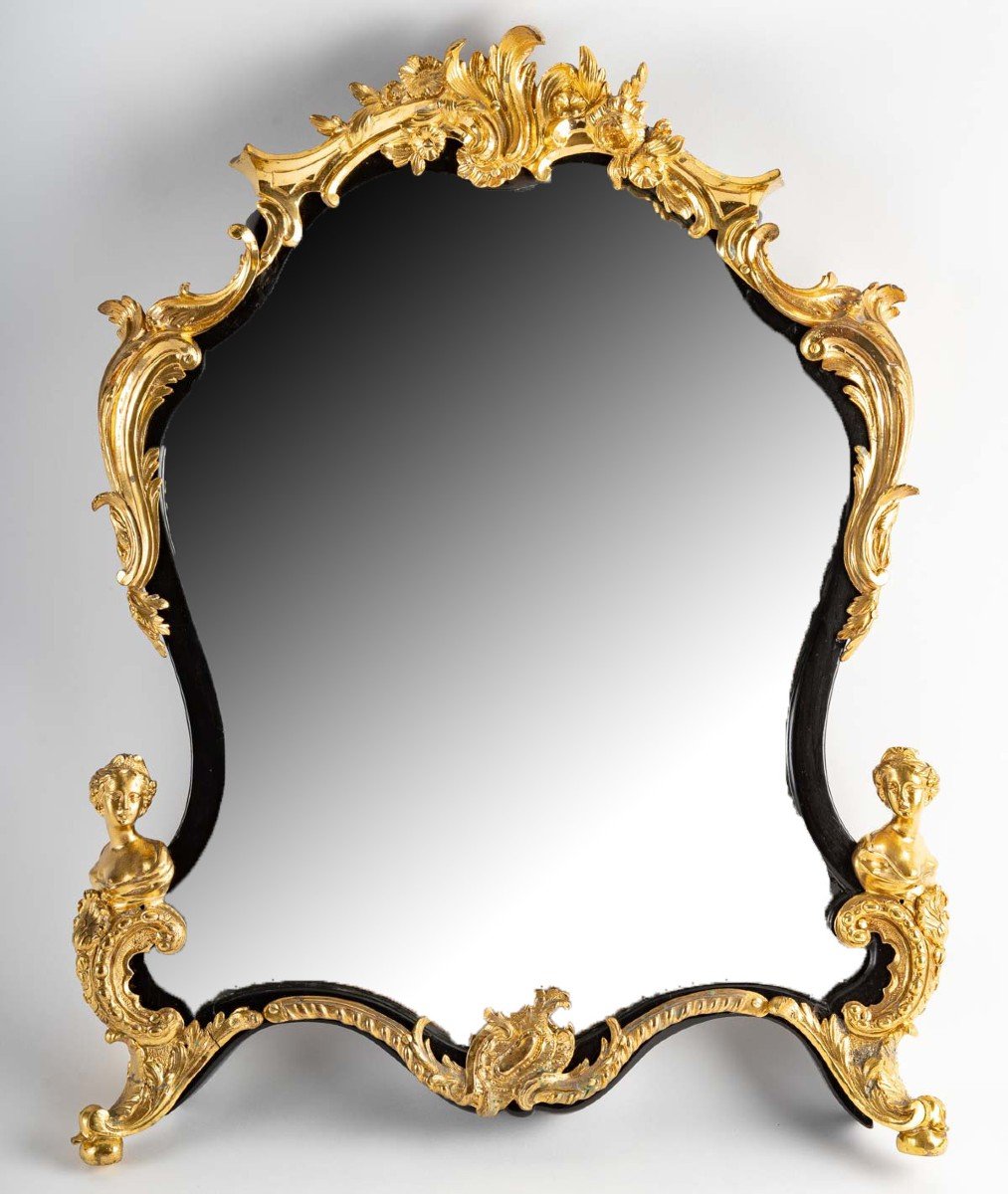 Miroir Style Louis XV en Bronze Doré