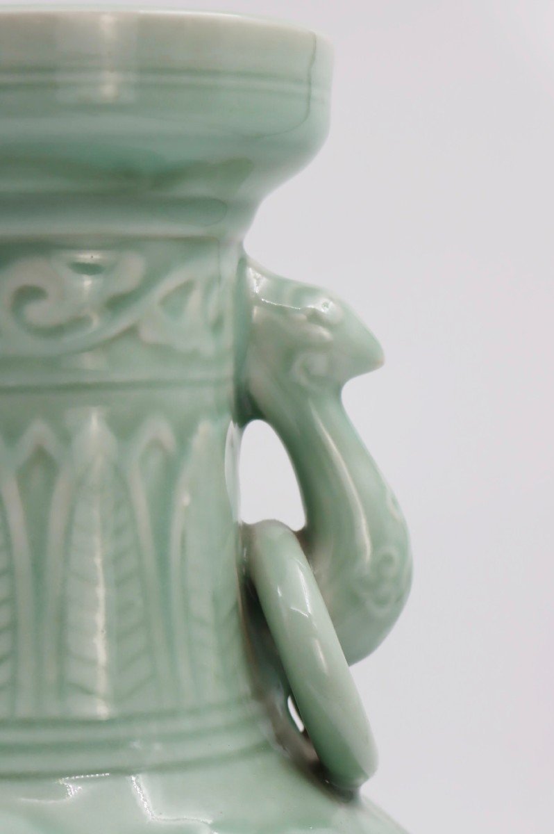 Grand Vase De Chine Couleur Celadon-photo-4