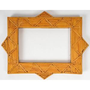Photo Frame In Matches, Popular Art From The Early 20th Century.