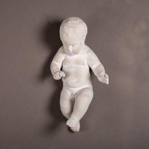 Sculpture Of A Baby, In Plaster, 21st Century.