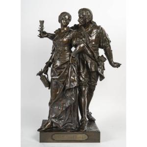 Importante Sculpture En Bronze De E.picault, époque Napoléon III, XIXème Siècle.