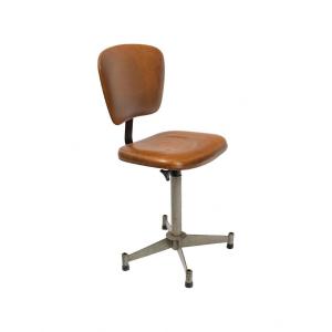 1960s Office Chair, Mid-century Design, Metal And Leatherette.