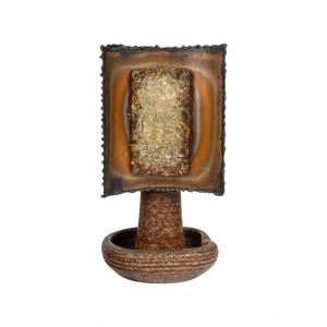 Accolay Ceramic And Metal Table Lamp, 20th Century.