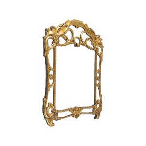 Louis XV Style Carved And Gilded Wooden Mirror With Bead, 19th Century.