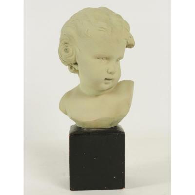 Bust Of A Child In Terra Cotta From The 20th Century. Signed Gobet