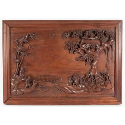 Carved Wood Panel, China, 20th Century, Interior Decoration