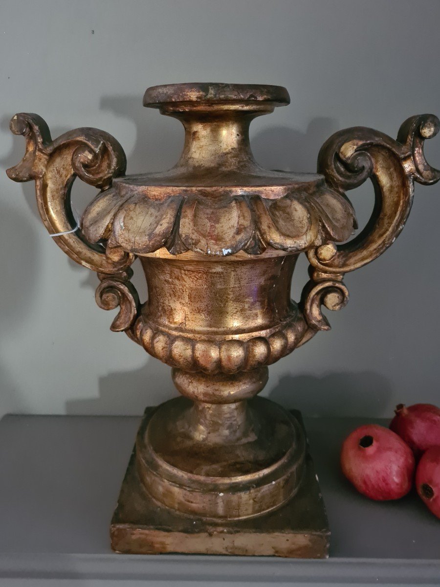 Paire De Vases (porte-palmes) A Tige Gousse Et Anses à Deux Anses-photo-4