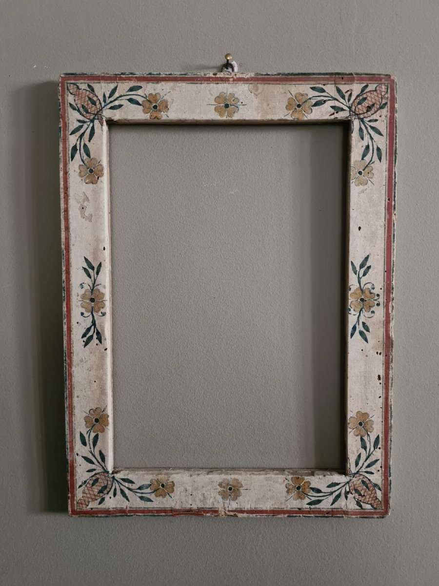 Five Wooden Frames Covered In Canvas And Paper Painted Louis XVI-photo-2