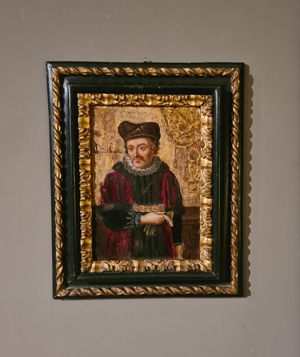 Portrait Of A Man Painted On A Gold Panel