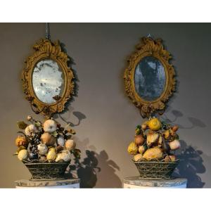 Pair Of Louis XV  Piedmont Lacquered Wall Lights