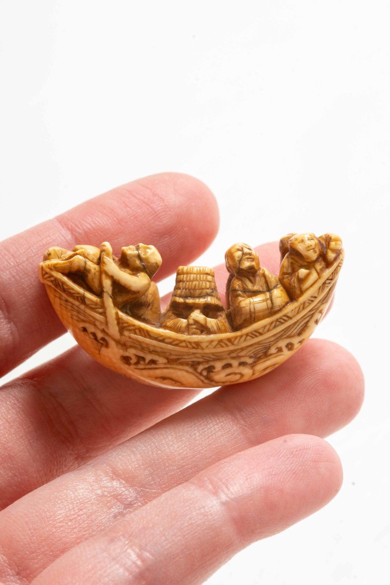 Ivory Netsuke Depicting A Takarabune-photo-4