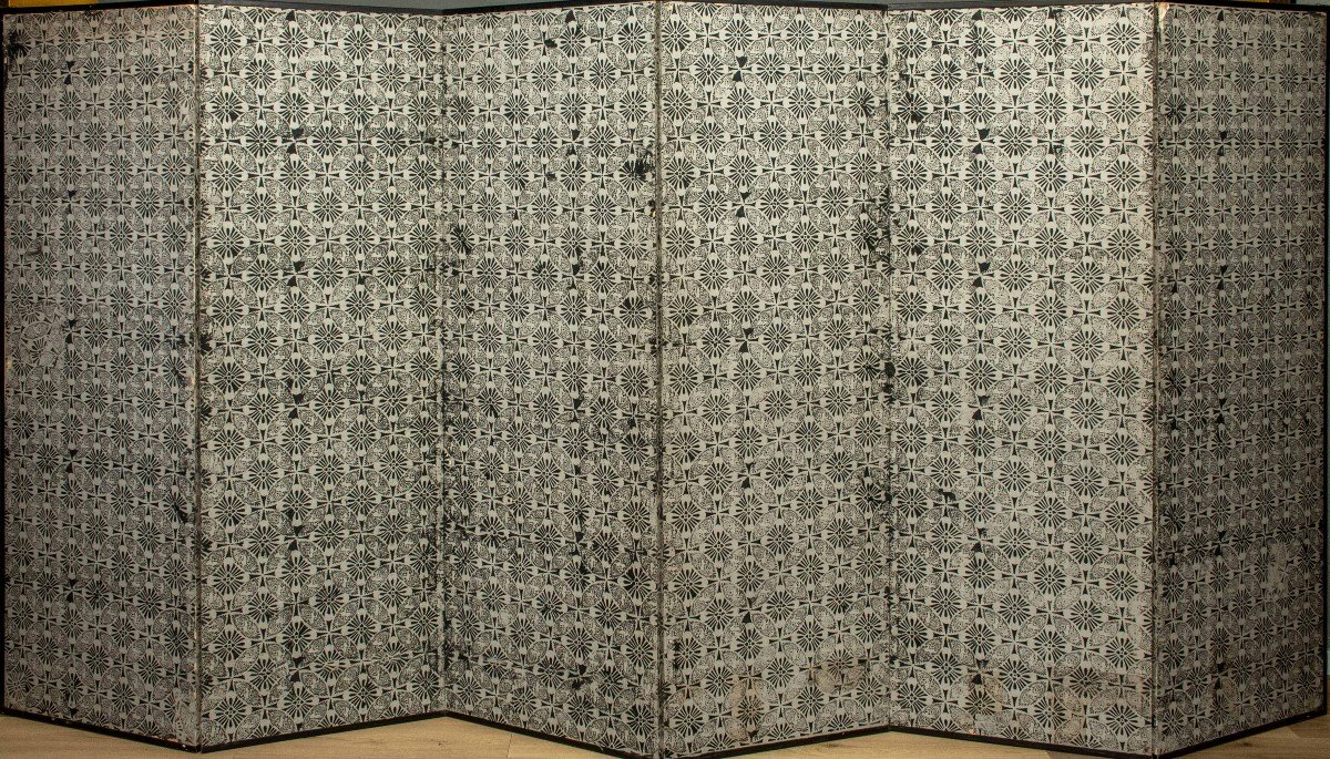 A Japanese Six-panel Screen Depicting A Scene From The Tales Of Genji-photo-8