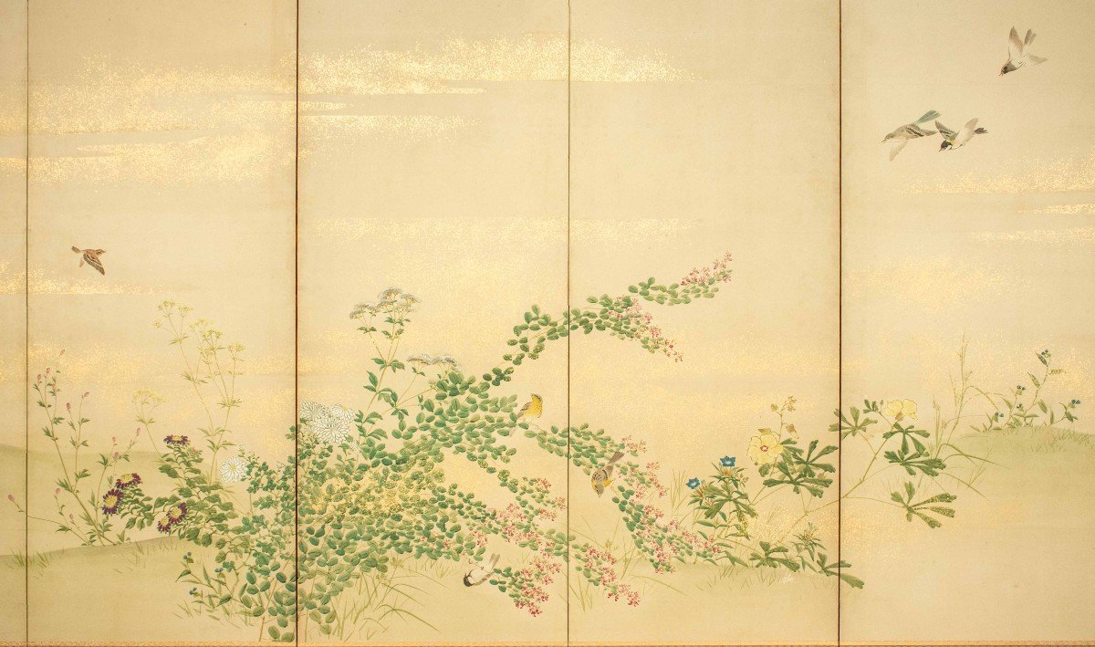 A Six-panel Naturalistic Folding Screen-photo-2