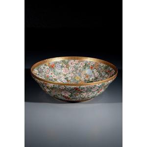 A Satsuma Bowl With Millefiori Decoration, Signed Kinkozan