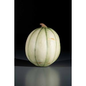 A Study Of A Glazed Ceramic Melon