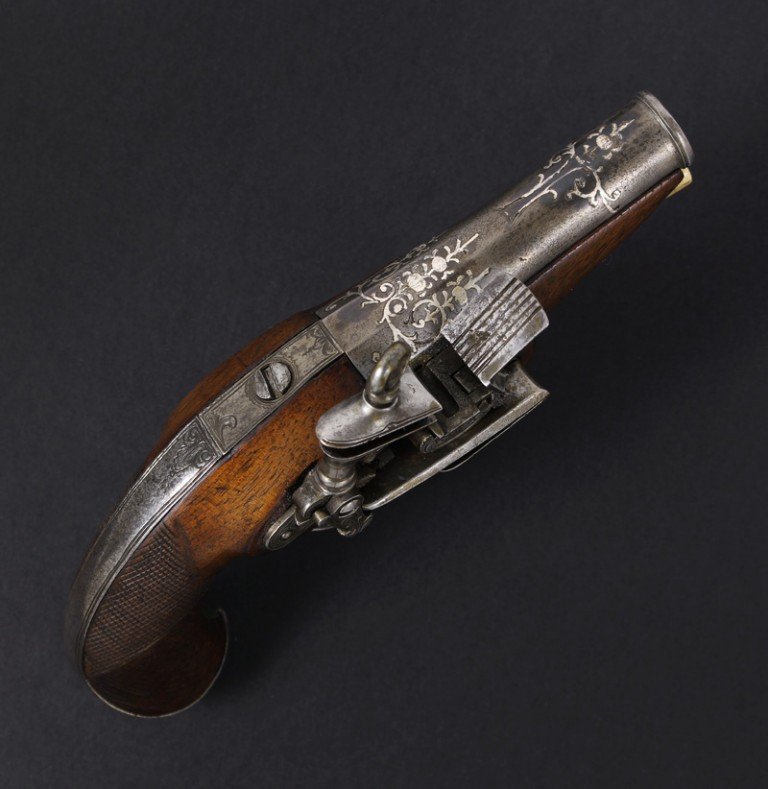 Small Basque Flintlock Pistol, Spain Circa 1800-1820.-photo-3