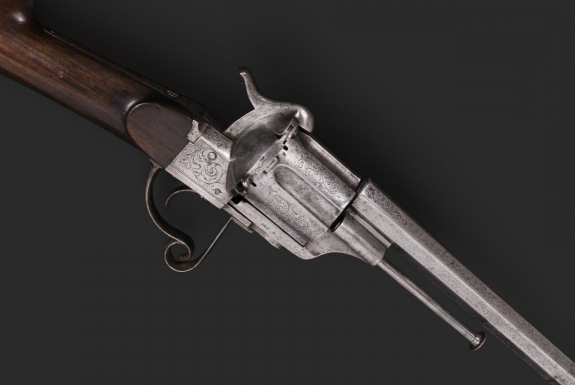 Spanish Revolver-carabine Lefaucheux System, Eibar, Circa 1860.