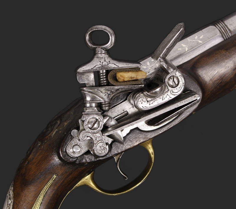 Catalan Pistol From Ripoll “joan Prat – Torrento”. Circa 1780.-photo-3