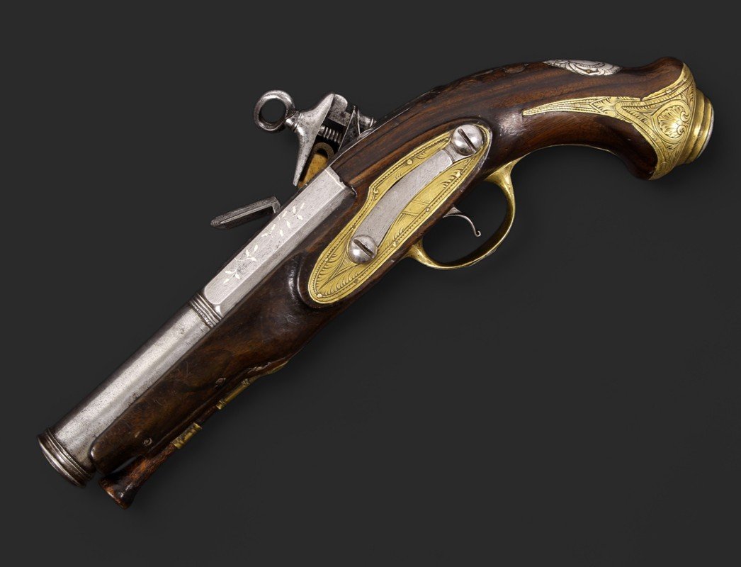 Catalan Pistol From Ripoll “joan Prat – Torrento”. Circa 1780.-photo-1