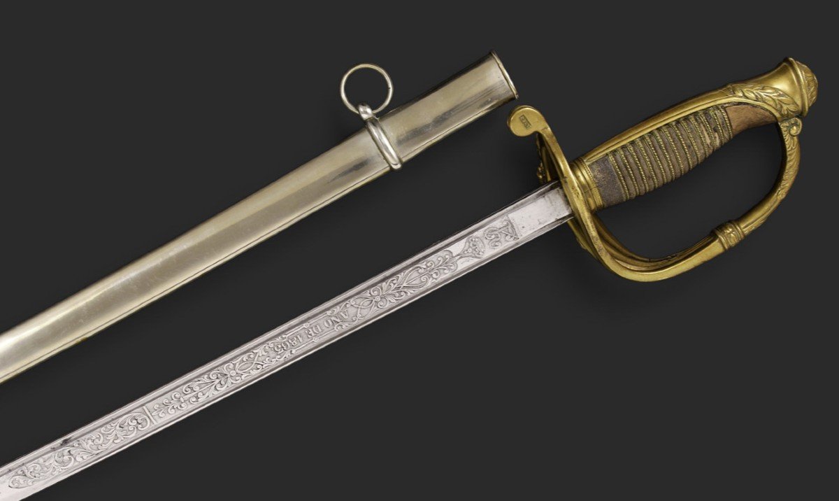 Sabre Model 1862 For Artillery Officer. Spain, 1863.-photo-2