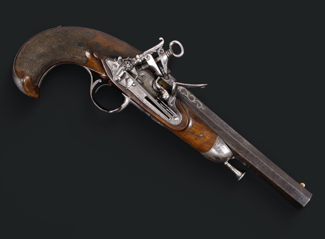 Pistolet d'Officier à Silex, Espagne Vers 1820.