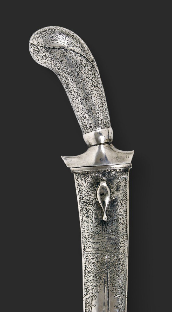 Indonesian "pedang" Dagger, Silver, 19th Century.