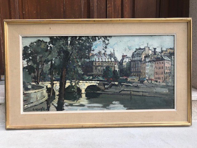 Painting By Constantin Kluge. The Pont Marie In Paris.-photo-4